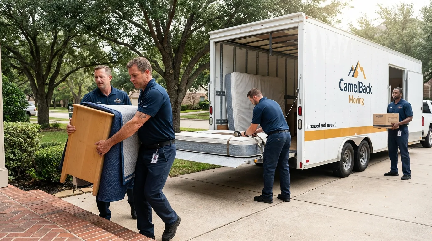 Crew loading residential truck for cross-state move from Elysburg, PA