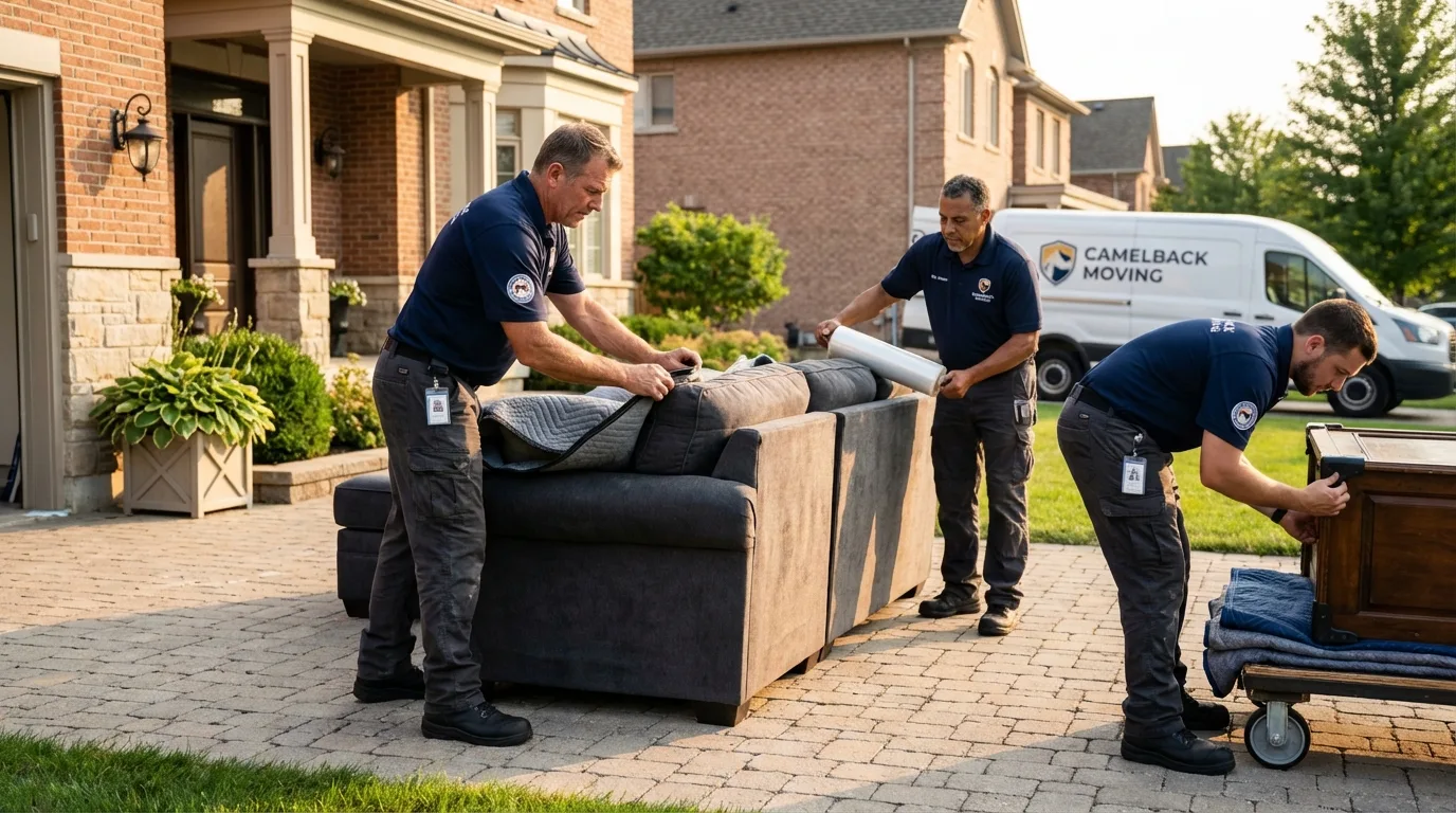Large estate moving crew wrapping furniture in Elysburg, PA