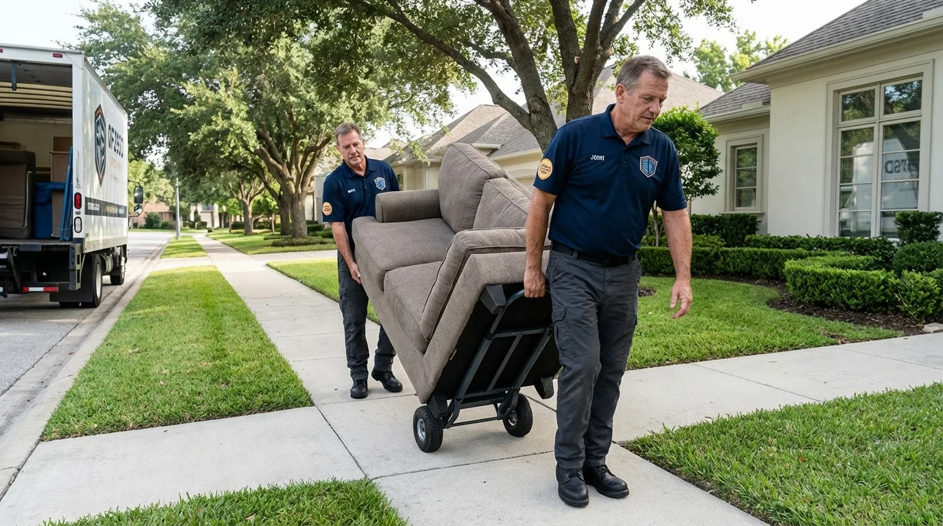 Local residential moving crew loading furniture in Elysburg, PA